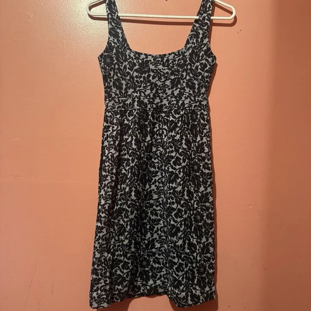 Diane Von Furstenberg Womens Short Dress Size 0 Black Gray Wool Sleeveless